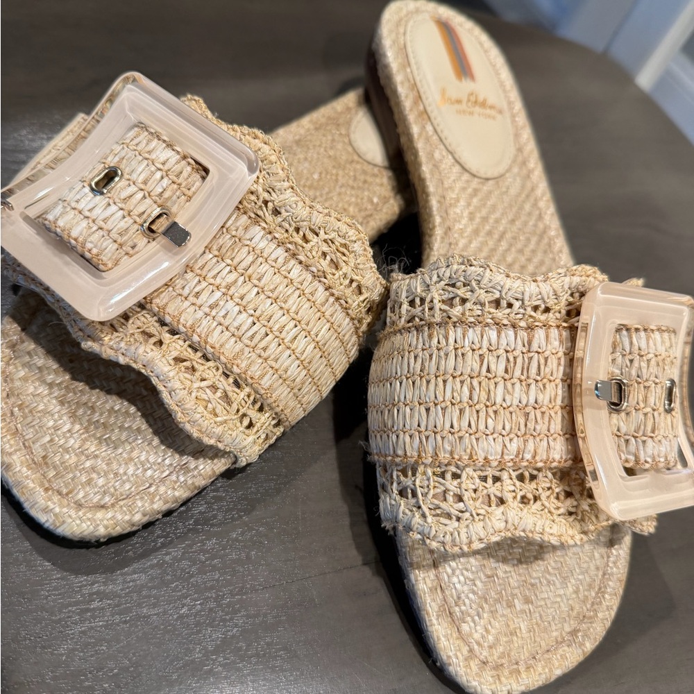 Sam Edelman Natural Woven Slide Sandals